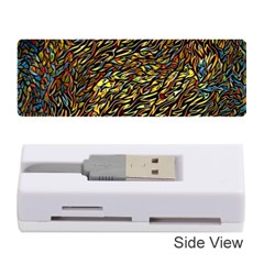 Flames Pattern Texture Gold Memory Card Reader (stick) by Pakrebo