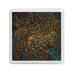 Flames Pattern Texture Gold Memory Card Reader (square) by Pakrebo