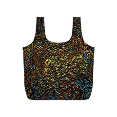 Flames Pattern Texture Gold Full Print Recycle Bag (s) by Pakrebo