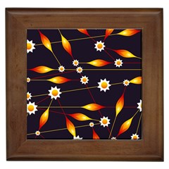 Flower Buds Floral Background Framed Tiles by Pakrebo