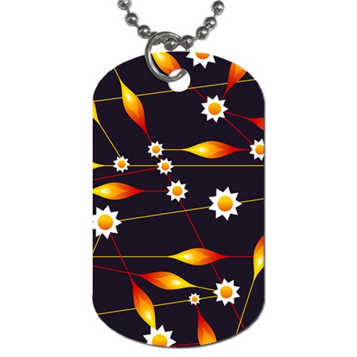 Flower Buds Floral Background Dog Tag (Two Sides)