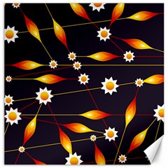 Flower Buds Floral Background Canvas 16  X 16  by Pakrebo