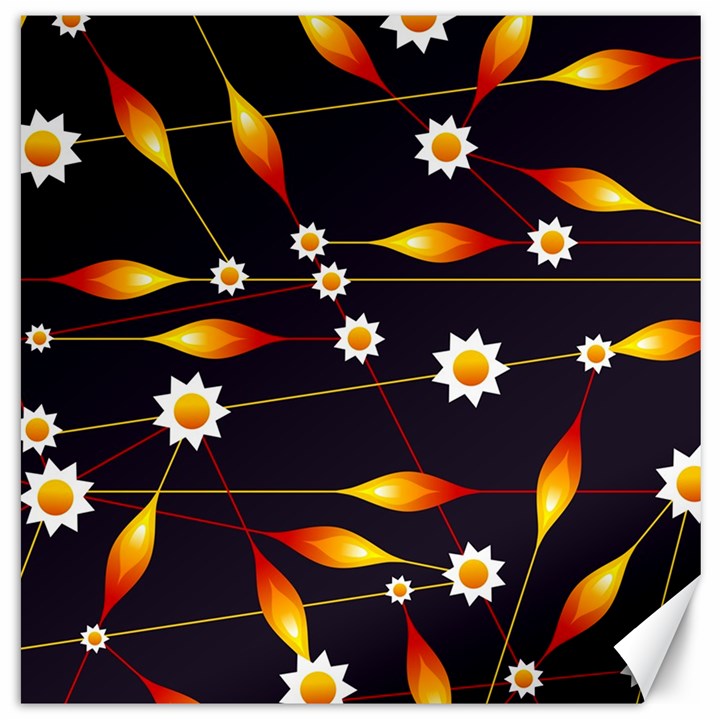 Flower Buds Floral Background Canvas 20  x 20 