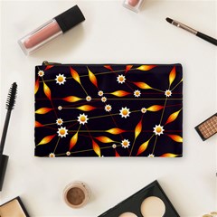 Flower Buds Floral Background Cosmetic Bag (medium) by Pakrebo