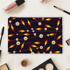 Flower Buds Floral Background Cosmetic Bag (large) by Pakrebo