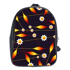 Flower Buds Floral Background School Bag (large) by Pakrebo