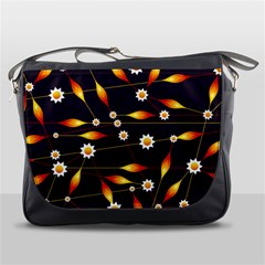 Flower Buds Floral Background Messenger Bag by Pakrebo