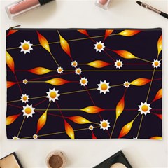 Flower Buds Floral Background Cosmetic Bag (xxxl) by Pakrebo