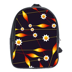 Flower Buds Floral Background School Bag (xl) by Pakrebo