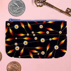 Flower Buds Floral Background Large Coin Purse by Pakrebo