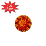 Flower Blossom Red Orange Abstract 1  Mini Magnets (100 pack)  Front