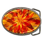 Flower Blossom Red Orange Abstract Belt Buckles Front