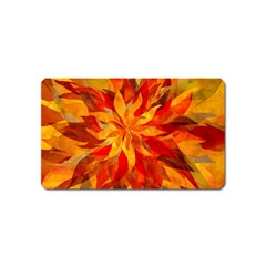 Flower Blossom Red Orange Abstract Magnet (name Card) by Pakrebo