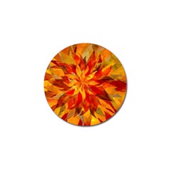 Flower Blossom Red Orange Abstract Golf Ball Marker (10 pack)