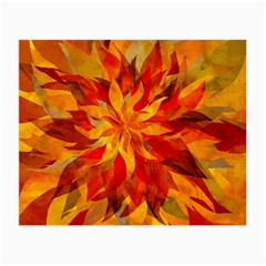 Flower Blossom Red Orange Abstract Small Glasses Cloth