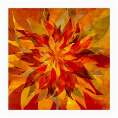 Flower Blossom Red Orange Abstract Medium Glasses Cloth