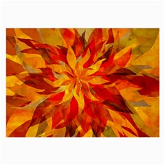 Flower Blossom Red Orange Abstract Large Glasses Cloth (2-Side)