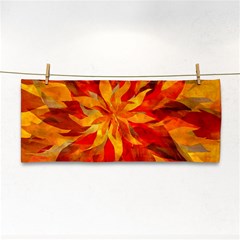 Flower Blossom Red Orange Abstract Hand Towel by Pakrebo