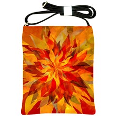 Flower Blossom Red Orange Abstract Shoulder Sling Bag