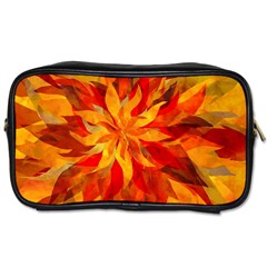 Flower Blossom Red Orange Abstract Toiletries Bag (one Side)