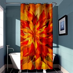 Flower Blossom Red Orange Abstract Shower Curtain 36  x 72  (Stall) 