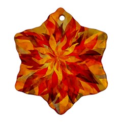 Flower Blossom Red Orange Abstract Ornament (snowflake)