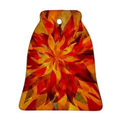 Flower Blossom Red Orange Abstract Bell Ornament (two Sides) by Pakrebo