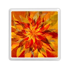 Flower Blossom Red Orange Abstract Memory Card Reader (Square)