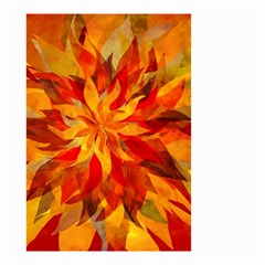 Flower Blossom Red Orange Abstract Small Garden Flag (Two Sides)