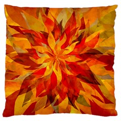 Flower Blossom Red Orange Abstract Large Cushion Case (One Side)