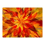 Flower Blossom Red Orange Abstract Double Sided Flano Blanket (Mini)  35 x27  Blanket Front