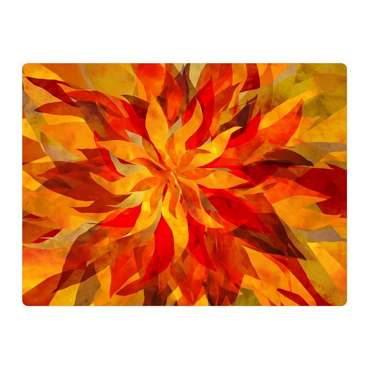 Flower Blossom Red Orange Abstract Double Sided Flano Blanket (Mini) 