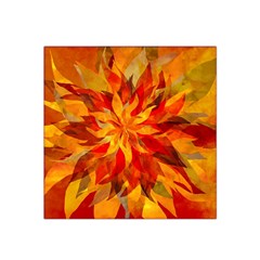 Flower Blossom Red Orange Abstract Satin Bandana Scarf