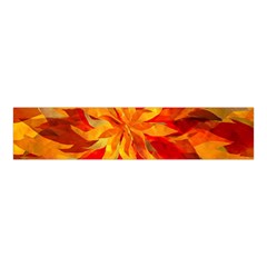 Flower Blossom Red Orange Abstract Velvet Scrunchie