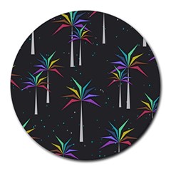 Background Flora Trees Palm Round Mousepads by Pakrebo