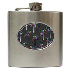 Background Flora Trees Palm Hip Flask (6 Oz) by Pakrebo