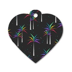 Background Flora Trees Palm Dog Tag Heart (two Sides) by Pakrebo