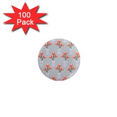 Pattern Non Seamless Floral Flowers 1  Mini Magnets (100 Pack)  by Pakrebo