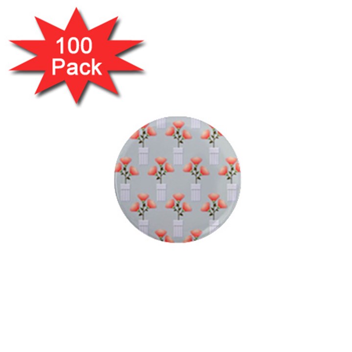 Pattern Non Seamless Floral Flowers 1  Mini Magnets (100 pack) 