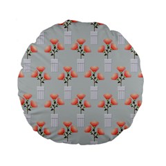 Pattern Non Seamless Floral Flowers Standard 15  Premium Flano Round Cushions by Pakrebo