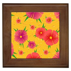 Background Flowers Floral Pattern Framed Tiles