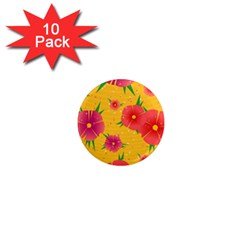 Background Flowers Floral Pattern 1  Mini Magnet (10 pack) 