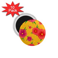 Background Flowers Floral Pattern 1.75  Magnets (10 pack) 