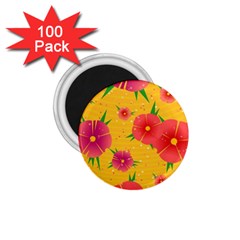 Background Flowers Floral Pattern 1.75  Magnets (100 pack) 