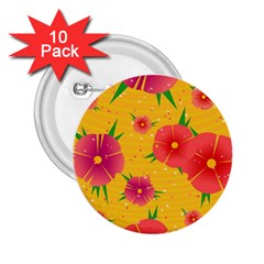 Background Flowers Floral Pattern 2.25  Buttons (10 pack) 