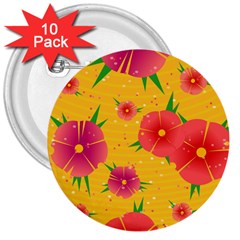 Background Flowers Floral Pattern 3  Buttons (10 pack) 