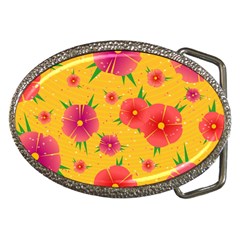 Background Flowers Floral Pattern Belt Buckles by Pakrebo