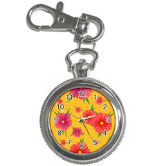 Background Flowers Floral Pattern Key Chain Watches