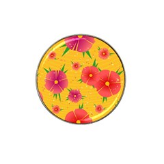 Background Flowers Floral Pattern Hat Clip Ball Marker (4 pack)