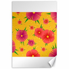 Background Flowers Floral Pattern Canvas 24  x 36 